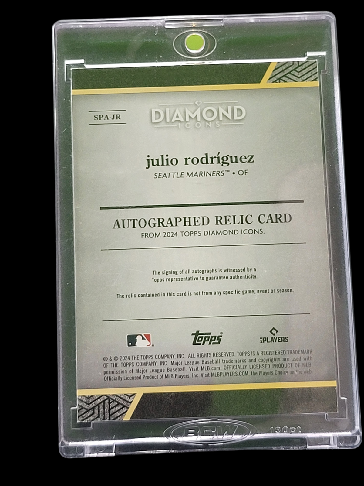 2024 Topps Diamond Julio Rodríguez #SPA-JR 2/5 Game-Used Memorabilia Auto Relic