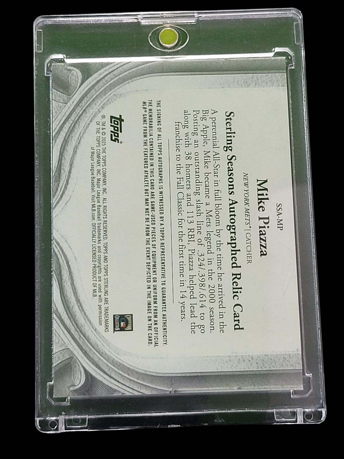 2023 Topps Sterling  Auto Relic Card Mike Piazza #SSA-MP /25 -Used Jersey Relic
