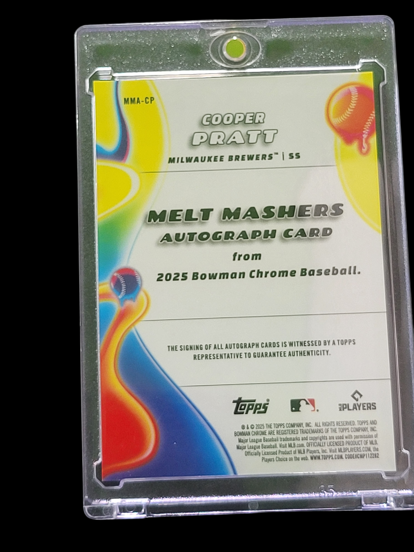 2025 Bowman Chrome Melt Mashers Cooper Pratt #MMA-CP Orange /25