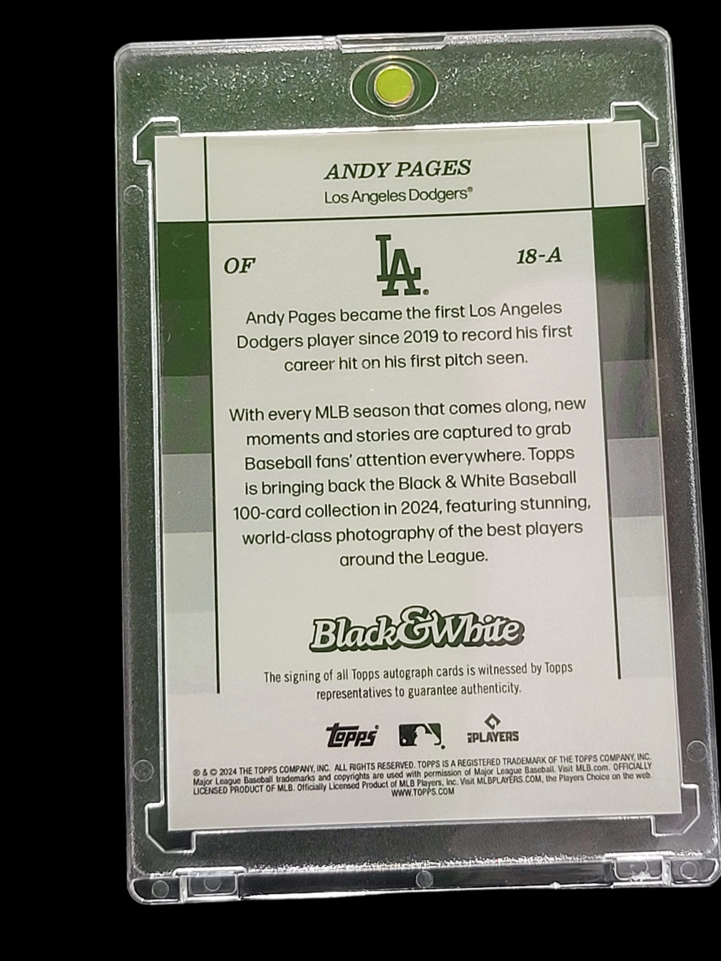 2024 Topps Black & White Andy Pages #18-A Purple 06/25 RC