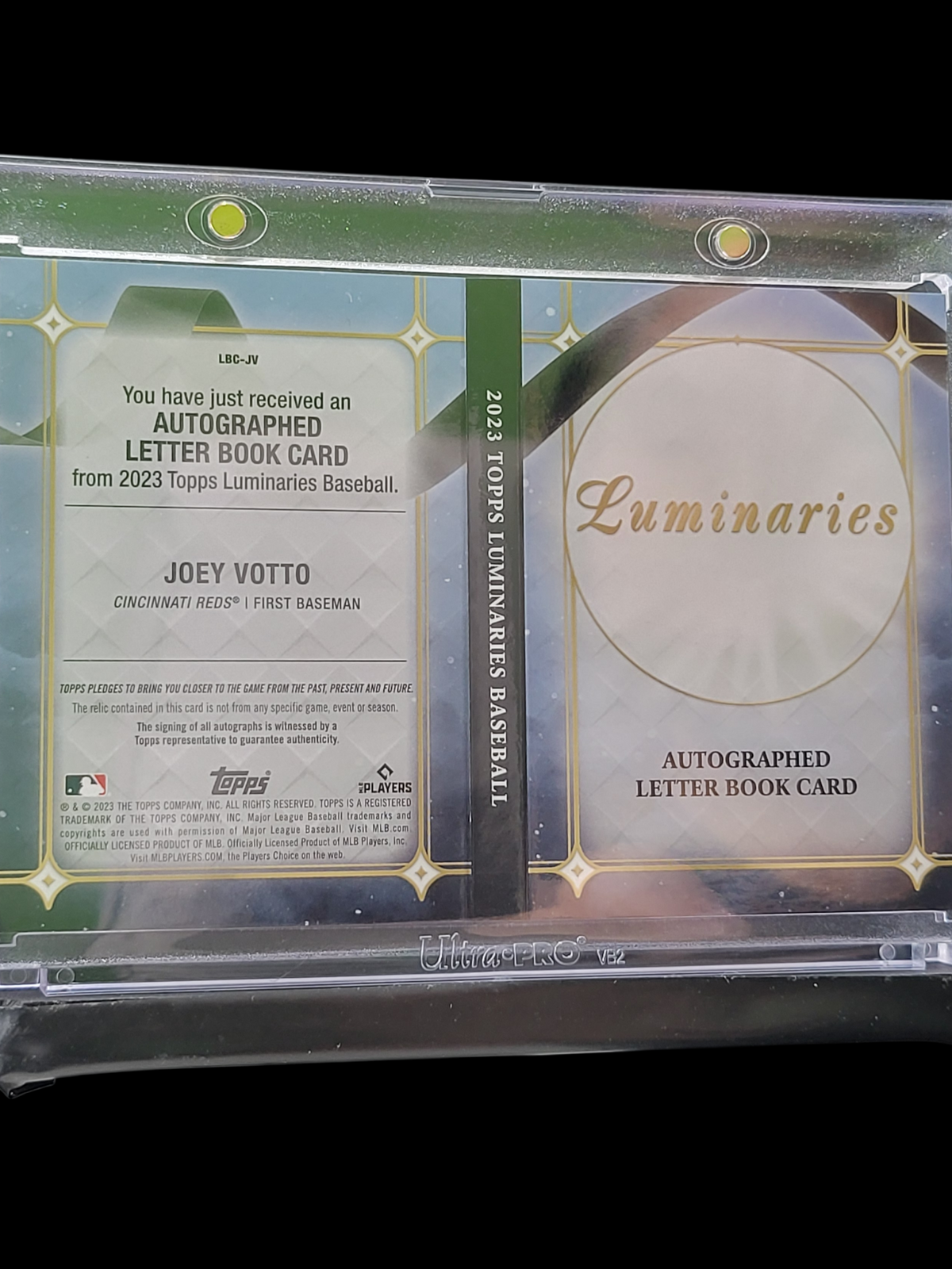 2023 Topps Luminaries Baseball Joey Votto #LBC-JV Auto Book Card 1/1