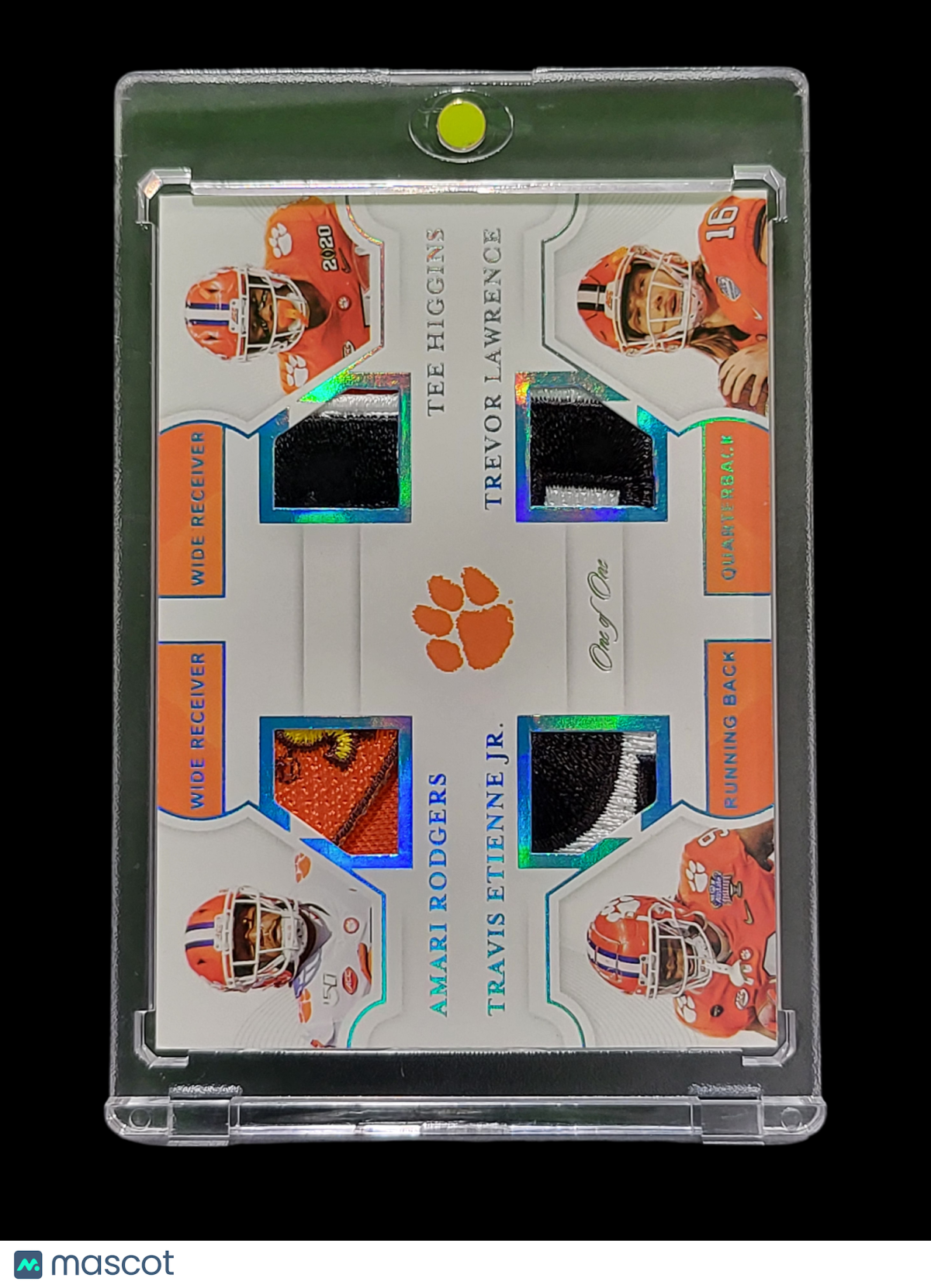 2021 Panini Tee Higgins Trevor Lawrence Amari Rodgers Travis Etienne Jr. # 1/1
