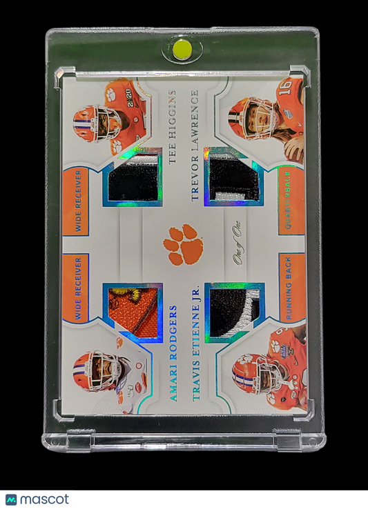 2021 Panini Tee Higgins Trevor Lawrence Amari Rodgers Travis Etienne Jr. # 1/1