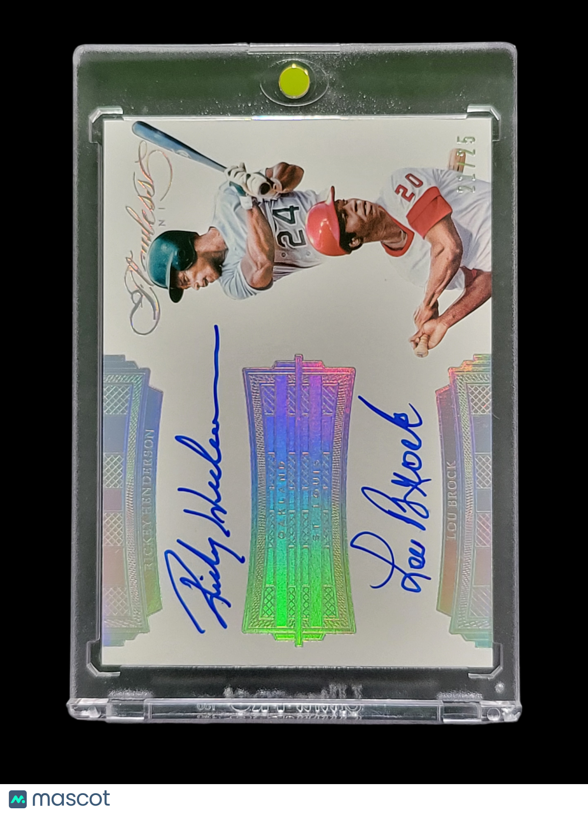 2017 Panini Flawless Rickey Henderson Lou Brock #FDS-RL Dual Autograph