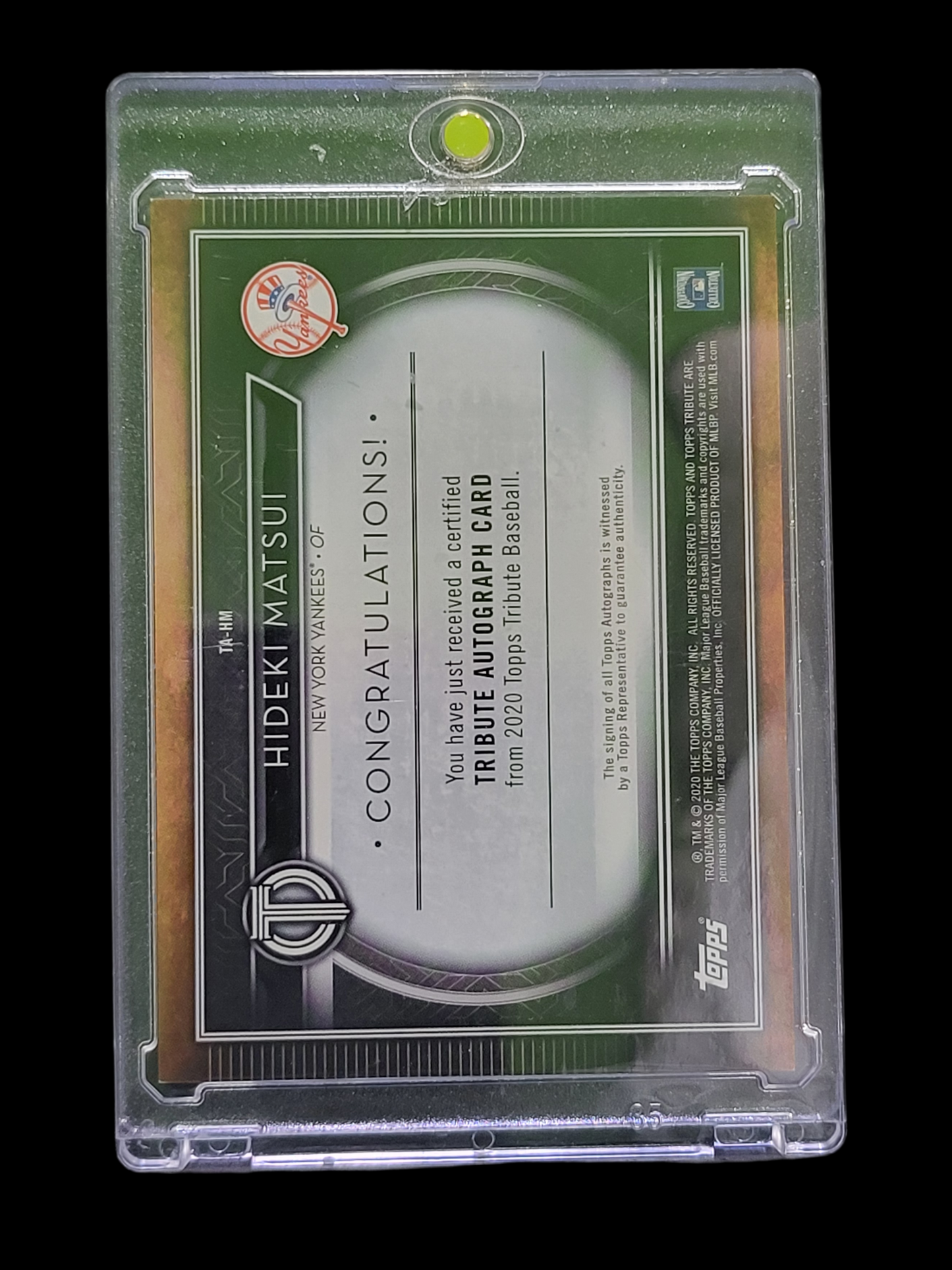 2020 Topps Tribute Hideki Matsui #TA-HM 10/25