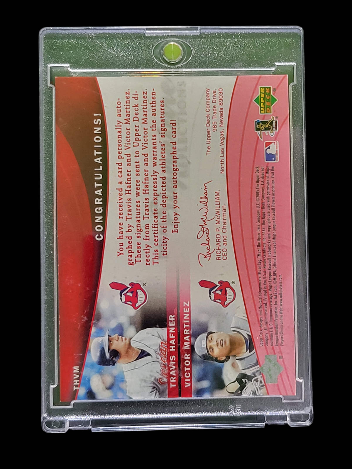 2005 Upper Deck SP Dual  Reflections Victor Martinez Travis Hafner Red  / 99