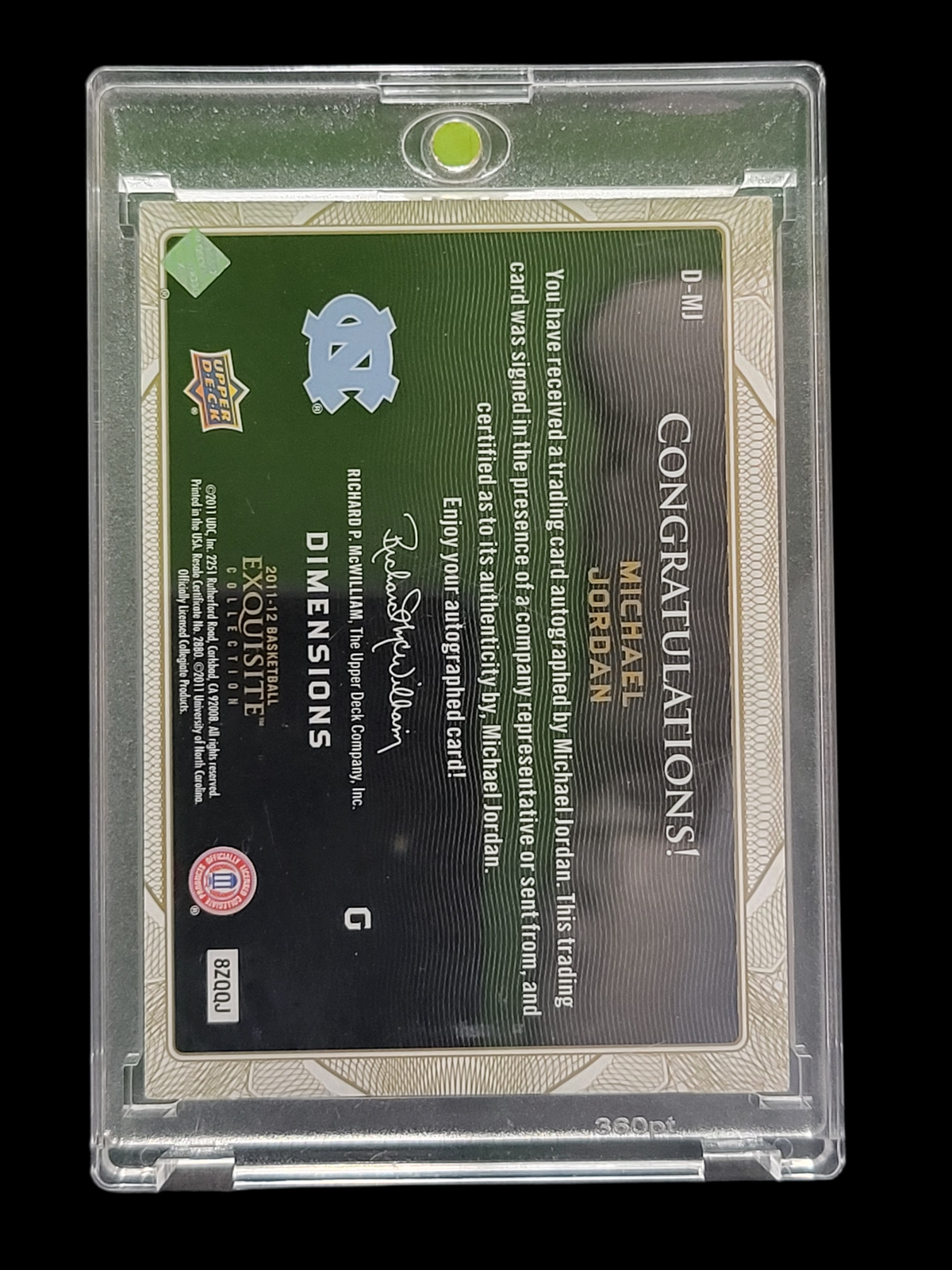 2011 Upper Deck Exquisite Collection Dimensions Michael Jordan #D-MJ