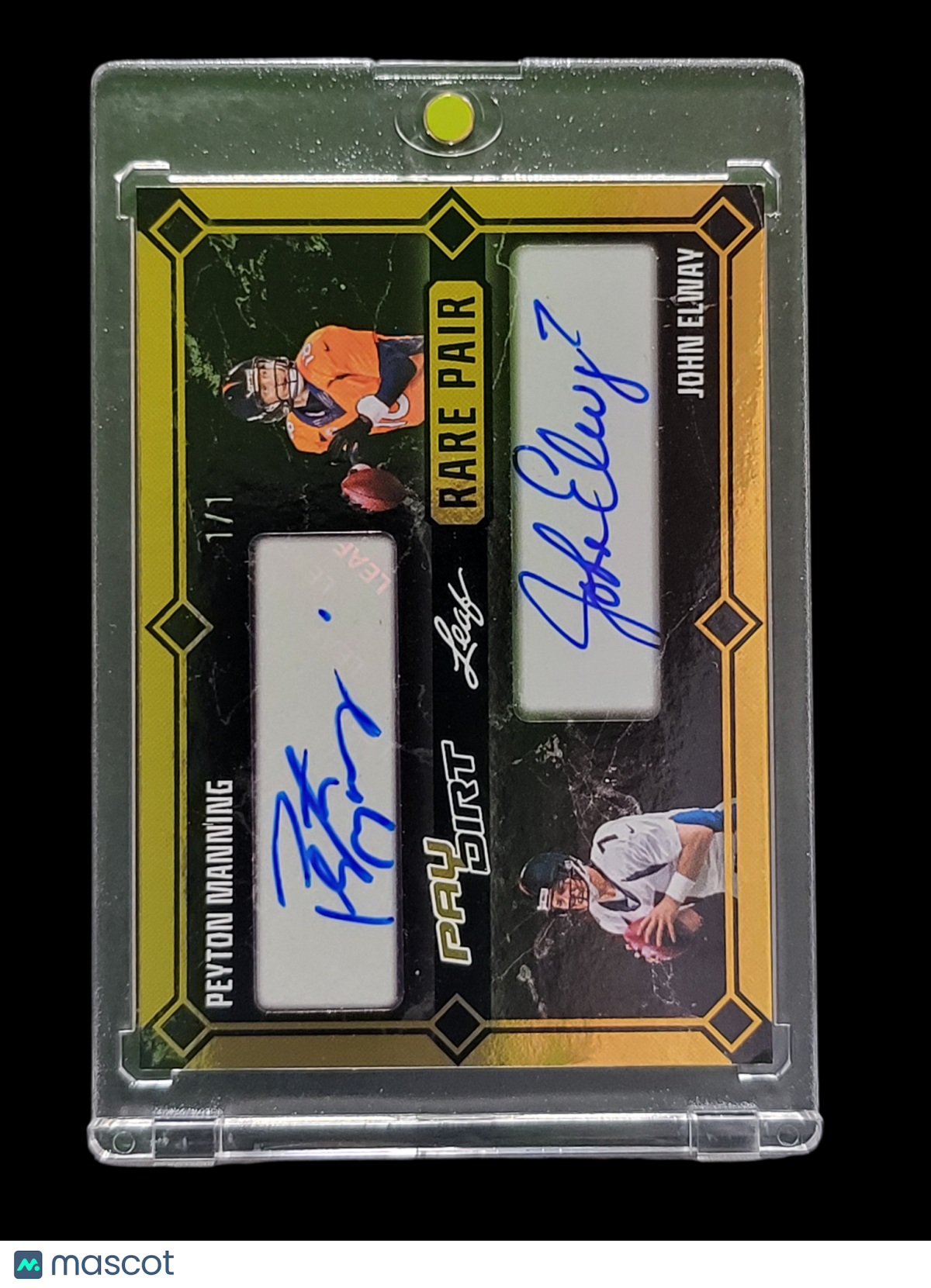 2026 Leaf Paydirt Rare Pair John Elway Peyton Manning #RP-21 Dual Autograph 1/1