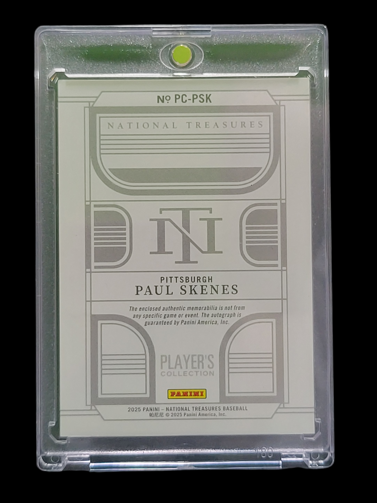 2025 Panini National Treasures Baseball Paul Skenes #PC-PSK Patch /25