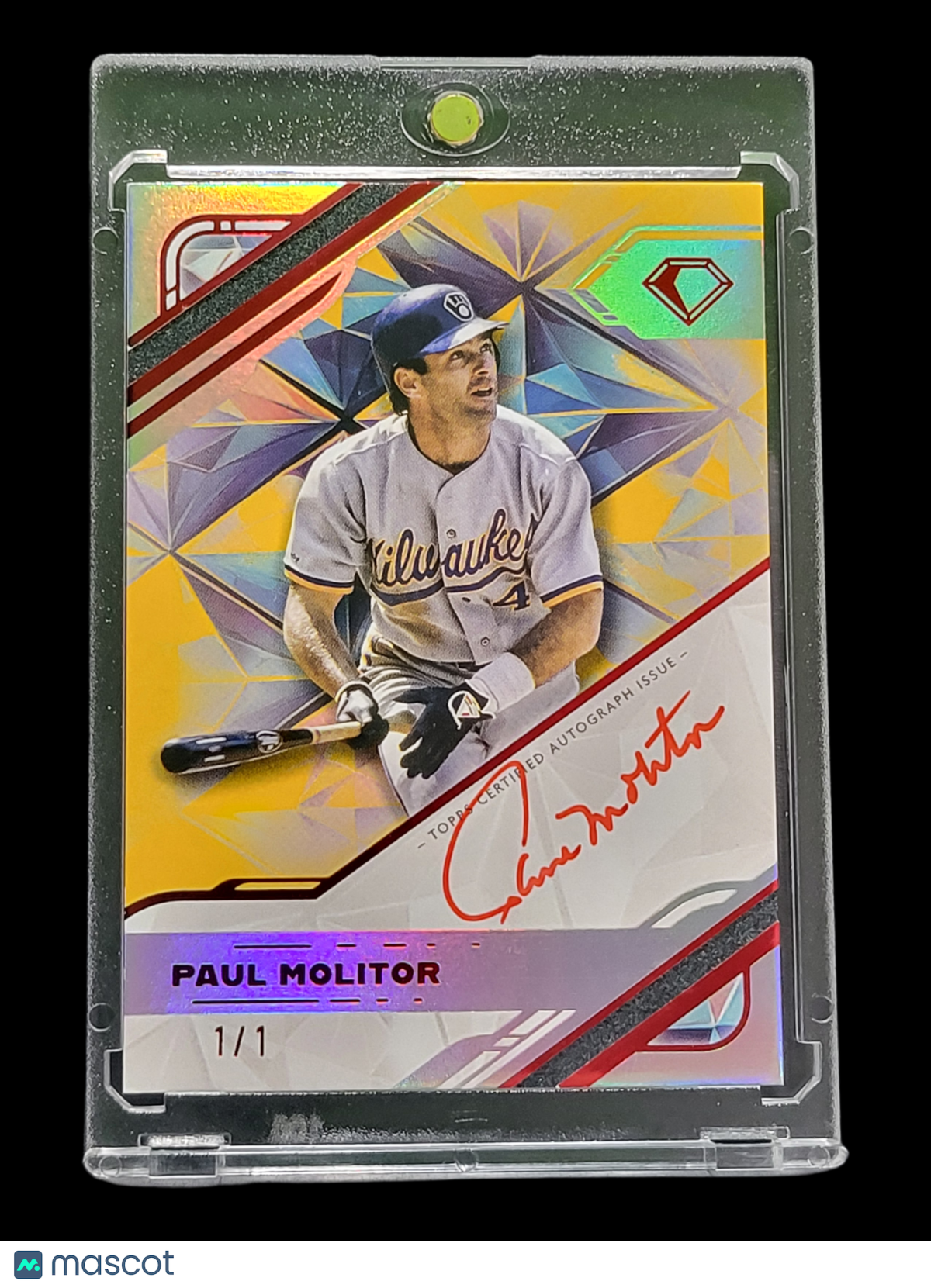 2025 Topps Diamond Icons Paul Molitor #WPA-PM 1/1 1/1 White Polychromatink Auto