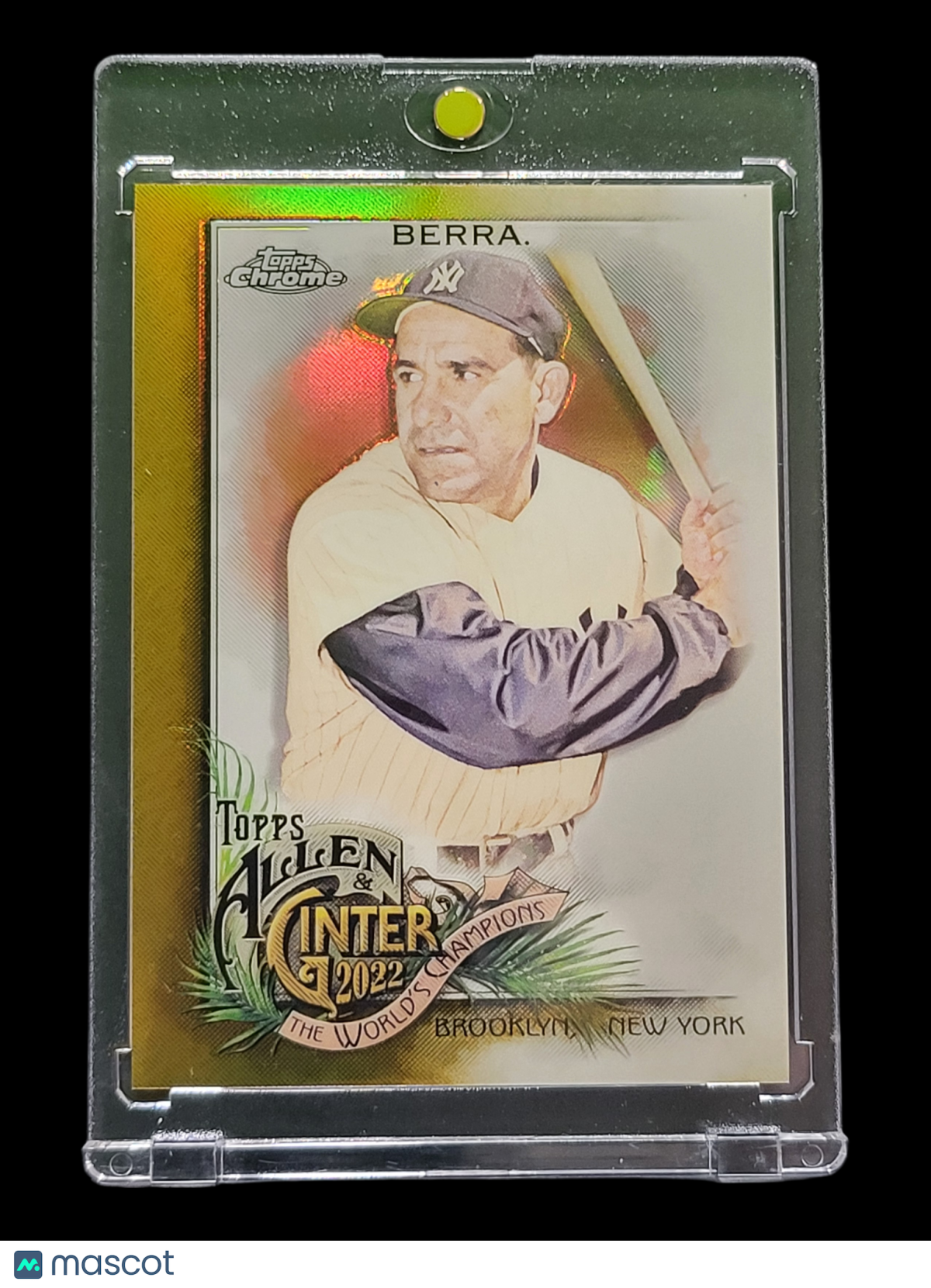 2022 Topps Allen & Ginter Chrome Yogi Berra #114 Gold Refractor