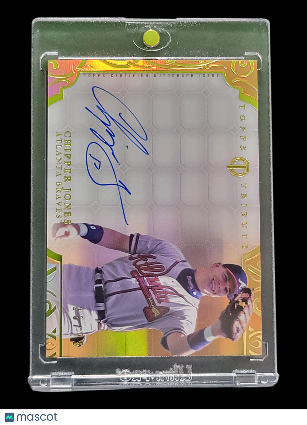 2015 Topps Tribute Chipper Jones #TA-CJ Gold Topps Certified Autograph Issue