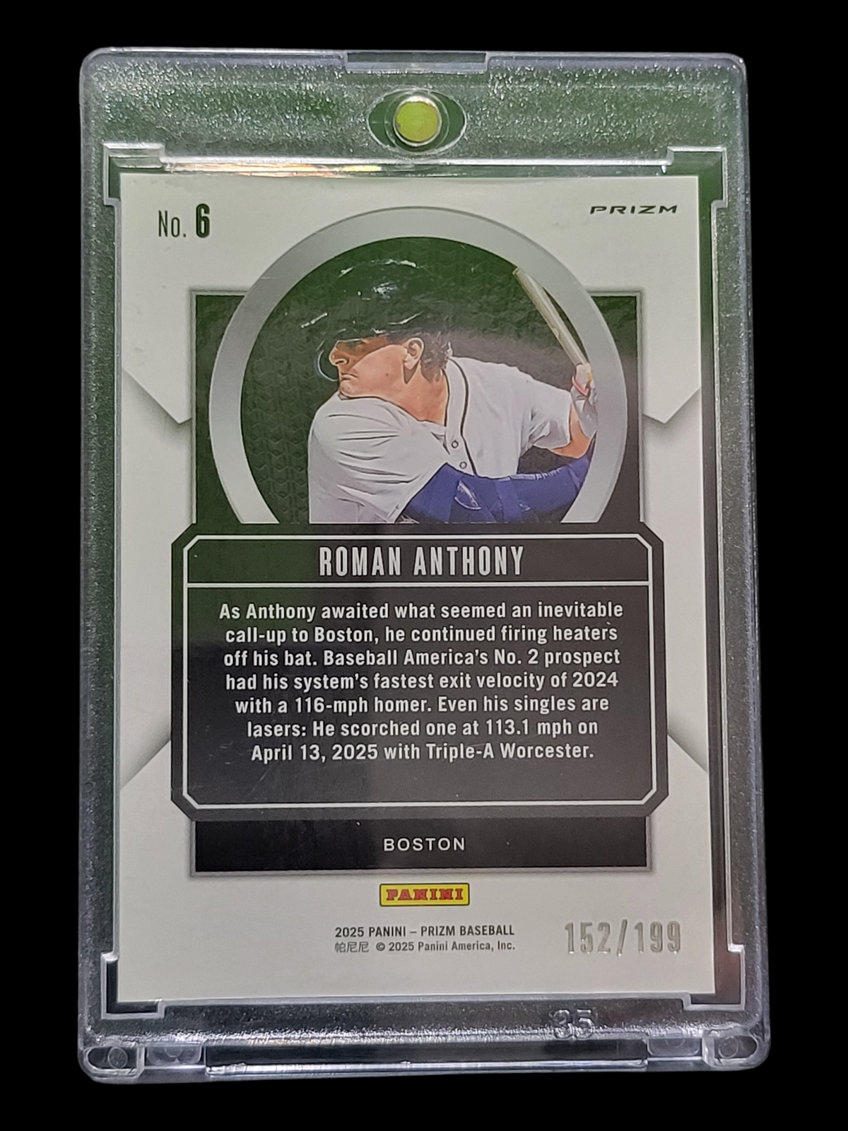 2025 Panini Prizm Baseball Talisman Roman Anthony #6 Red 152/199