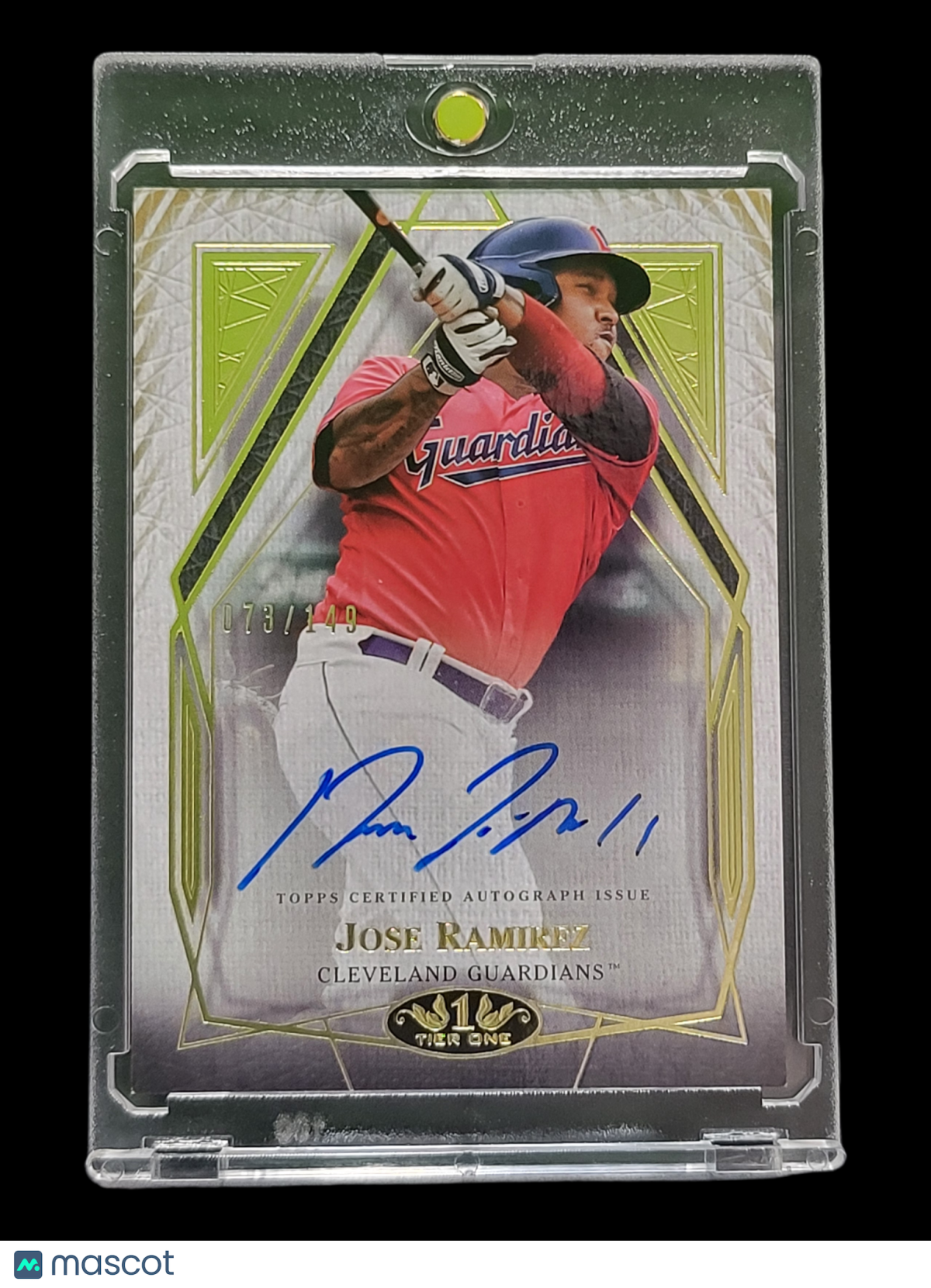2022 Topps Tier One Jose Ramirez #T1A-JR Topps Certified Autograph Issue 073/149