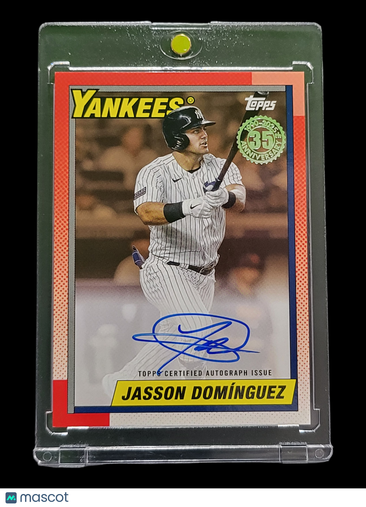 2025 Topps Baseball 1990  Auto Jasson Domínguez #90AS-JD Orange Border 39/50
