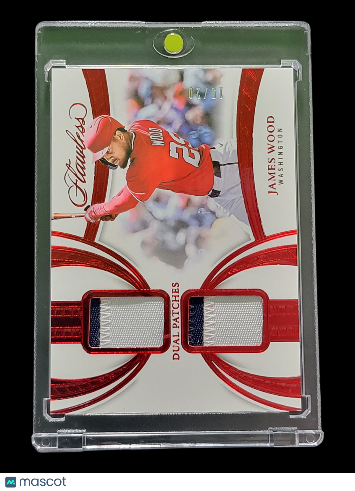 2025 Panini Flawless James Wood #DP-JW Red 02/91 Dual Patches