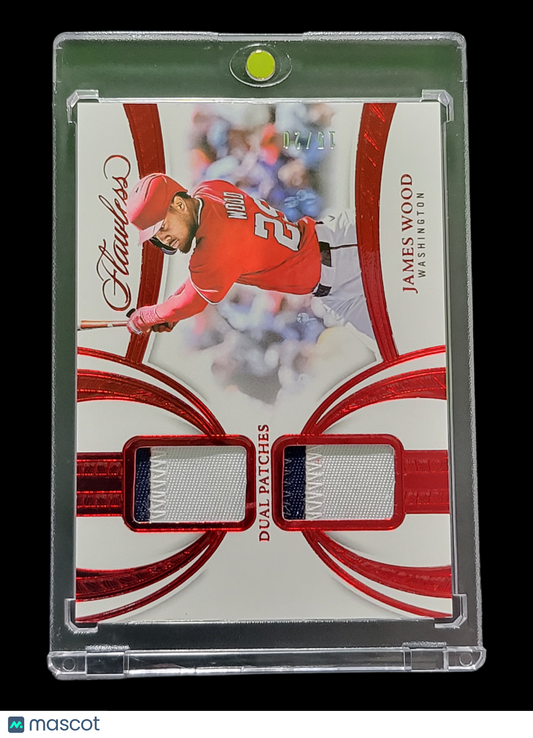 2025 Panini Flawless James Wood #DP-JW Red 02/91 Dual Patches