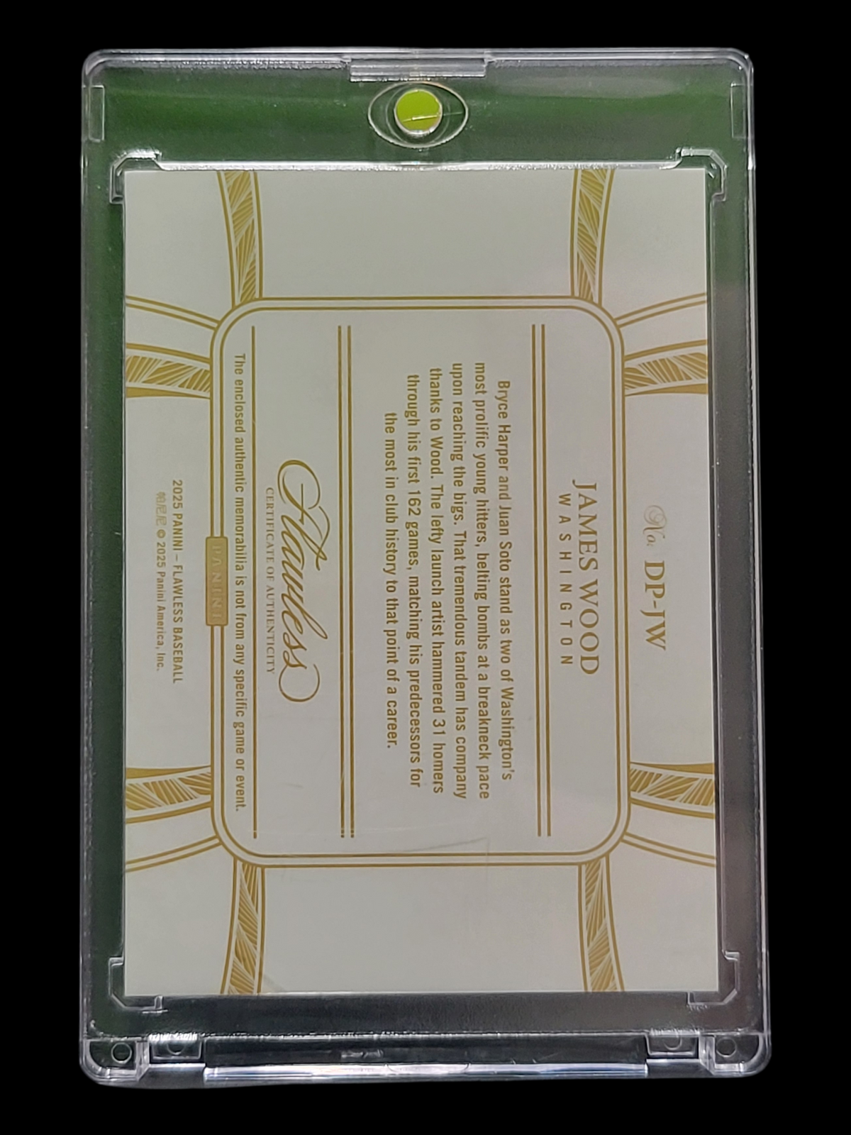 2025 Panini Flawless James Wood #DP-JW Red 02/91 Dual Patches