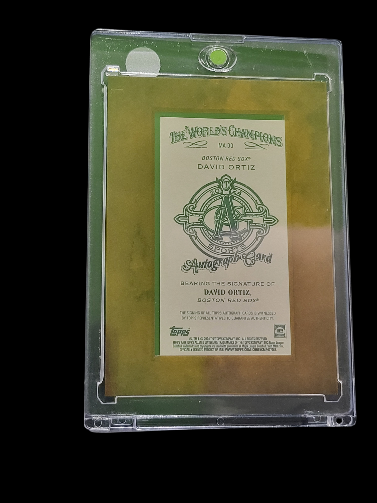 2024 Topps Allen & Ginter David Ortiz #MA-DO Autograph Card