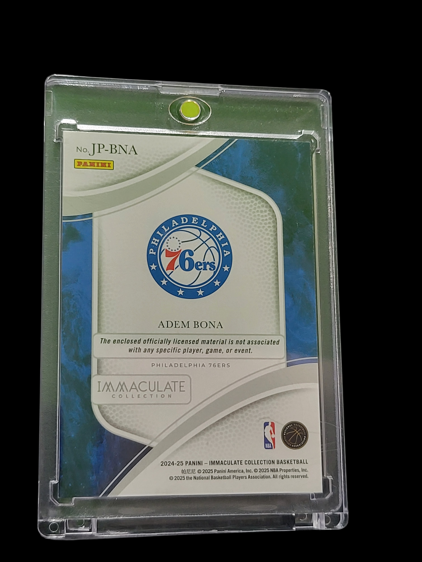 2025 Panini Immaculate Collection Adem Bona #JP-BNA 27/50 Patch RC Jersey Number