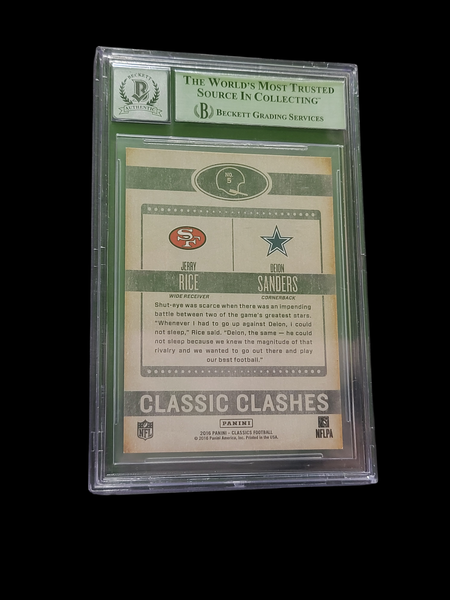 2016 Classics Classic Clashes Jerry Rice Deion Sanders #5 /Jerry BGS 0