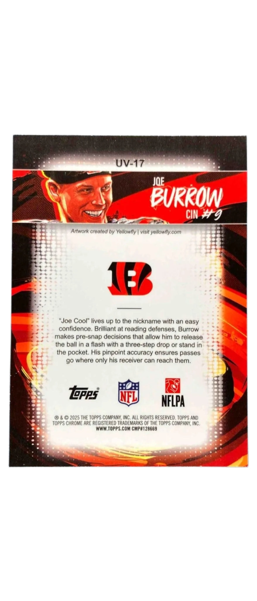 2025 Topps Chrome UV Already Joe Burrow #UV-17