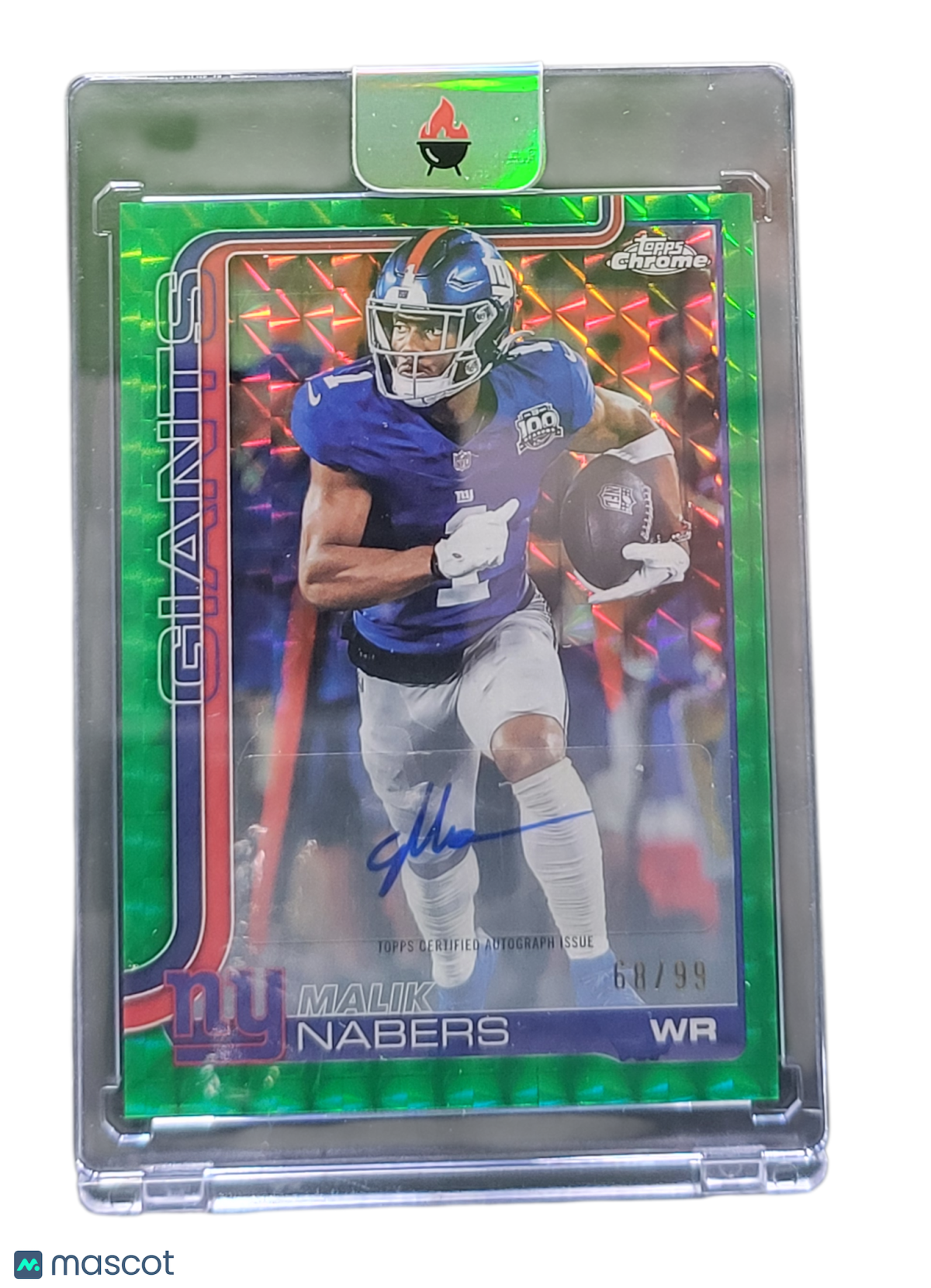 2025 Topps Chrome Malik Nabers #BA-MN Green 68/99