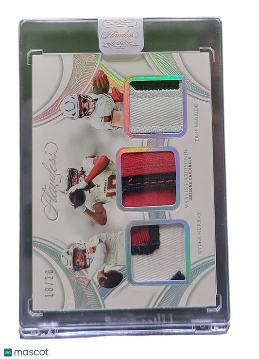 2026 Panini Flawless Kyler Murray Marvin Harrison Jr. Trey McBride #TP-ARI Triple Patches 18/20
