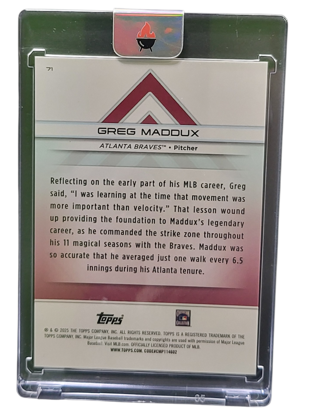 2025 Topps Triple Threads Greg Maddux #71 Amber 07/25
