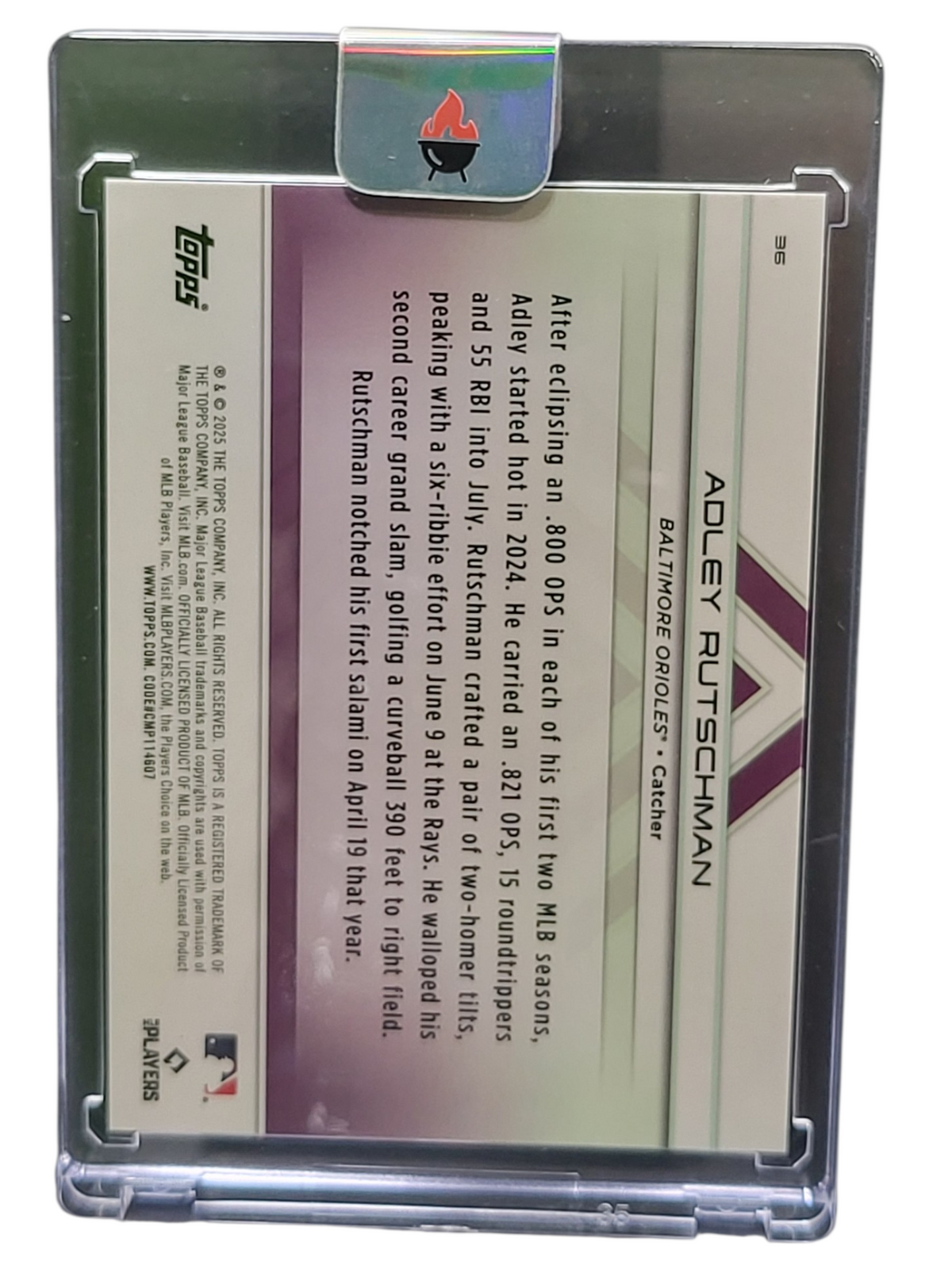2025 Topps Luminaries Adley Rutschman #36 Purple 04/10