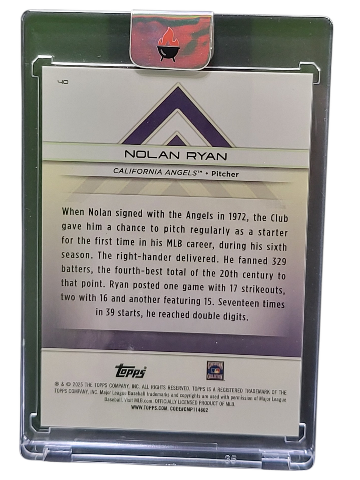 2025 Topps Tribute Nolan Ryan #40 Red 2/5