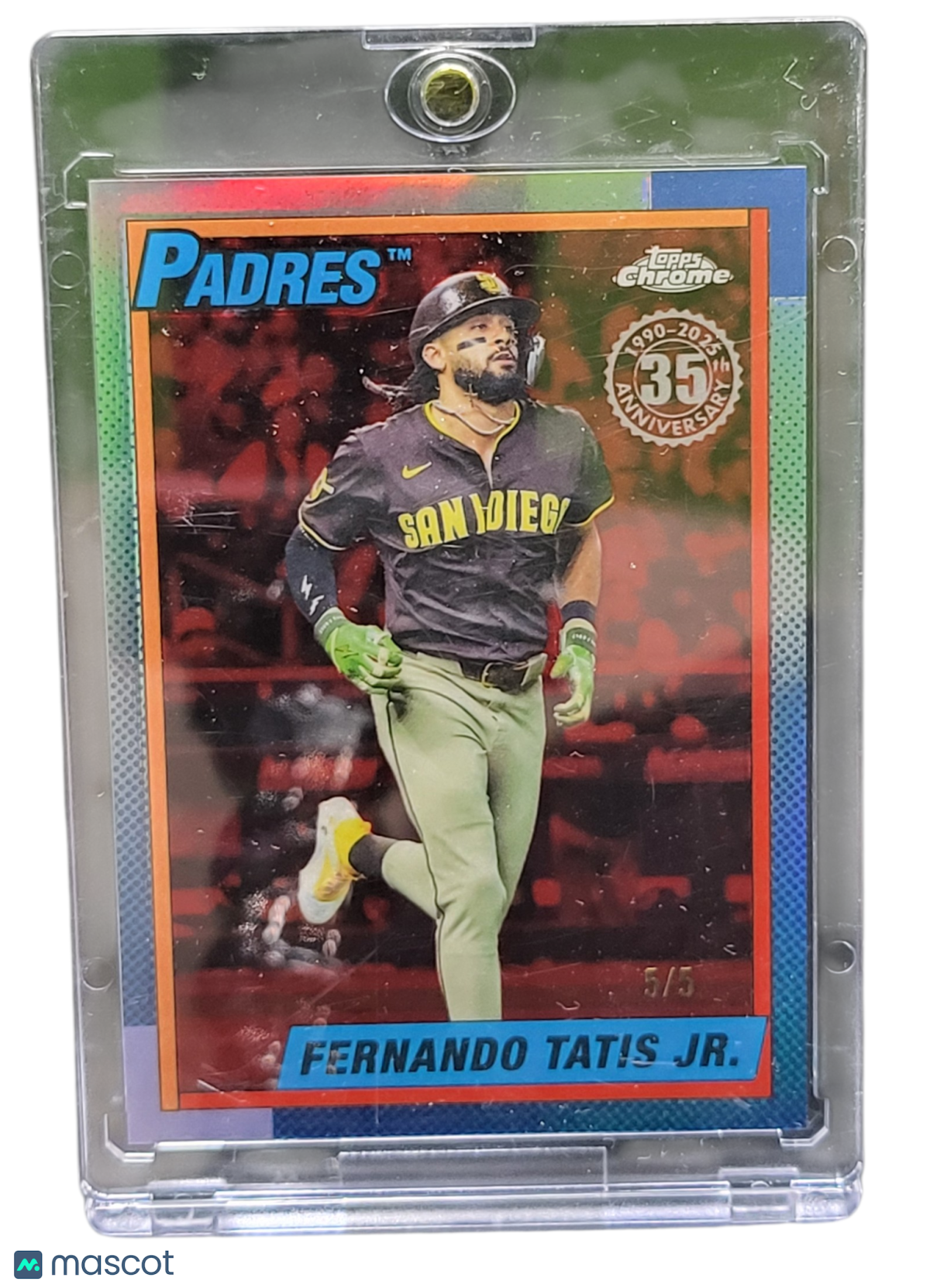 2025 Topps Chrome 35th Anniversary Fernando Tatis Jr. #90CU-9 Red Refractor 5/5