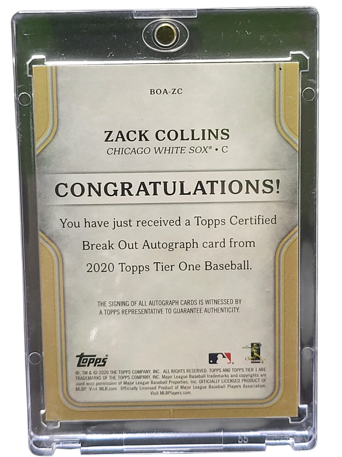 2020 Topps Tier One Zack Collins #BOA-ZC