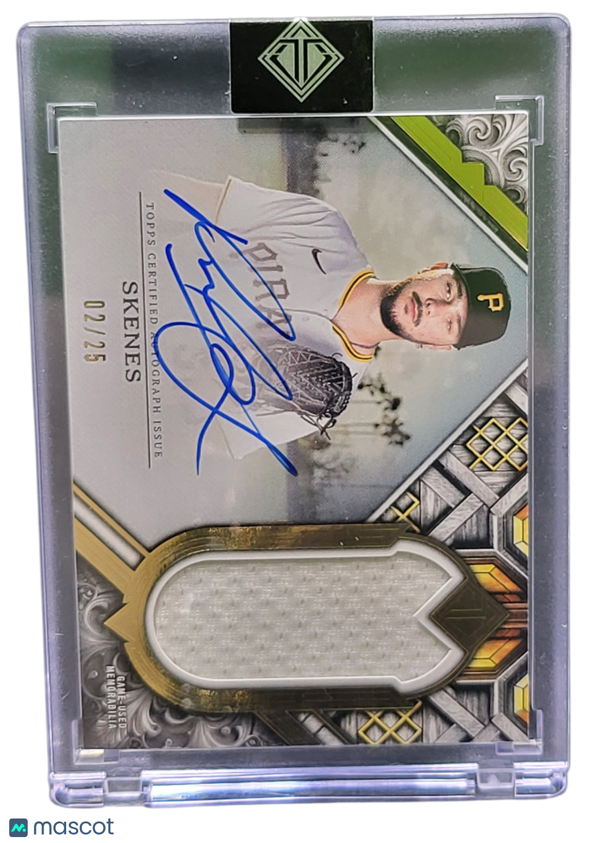 2025 Topps Transcendent Collection Paul Skenes #TCAR-PS 02/25 Autograph Relic Variation Game-Used Memorabilia