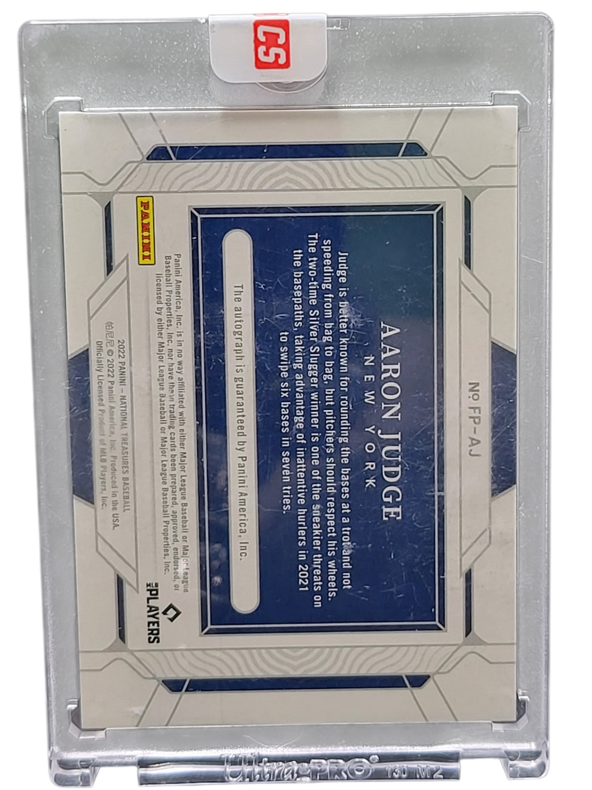 2022 Panini National Treasures Field Pass Aaron Judge #FP-AJ