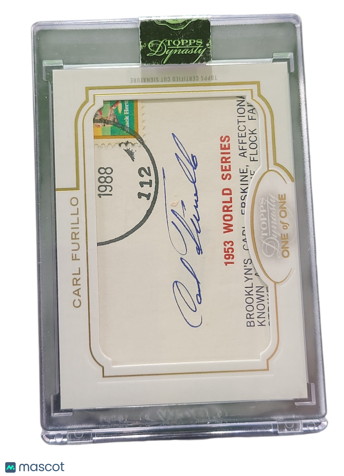 2020 Topps Dynasty Carl Furillo #CS-CF One of One Cut Signature
