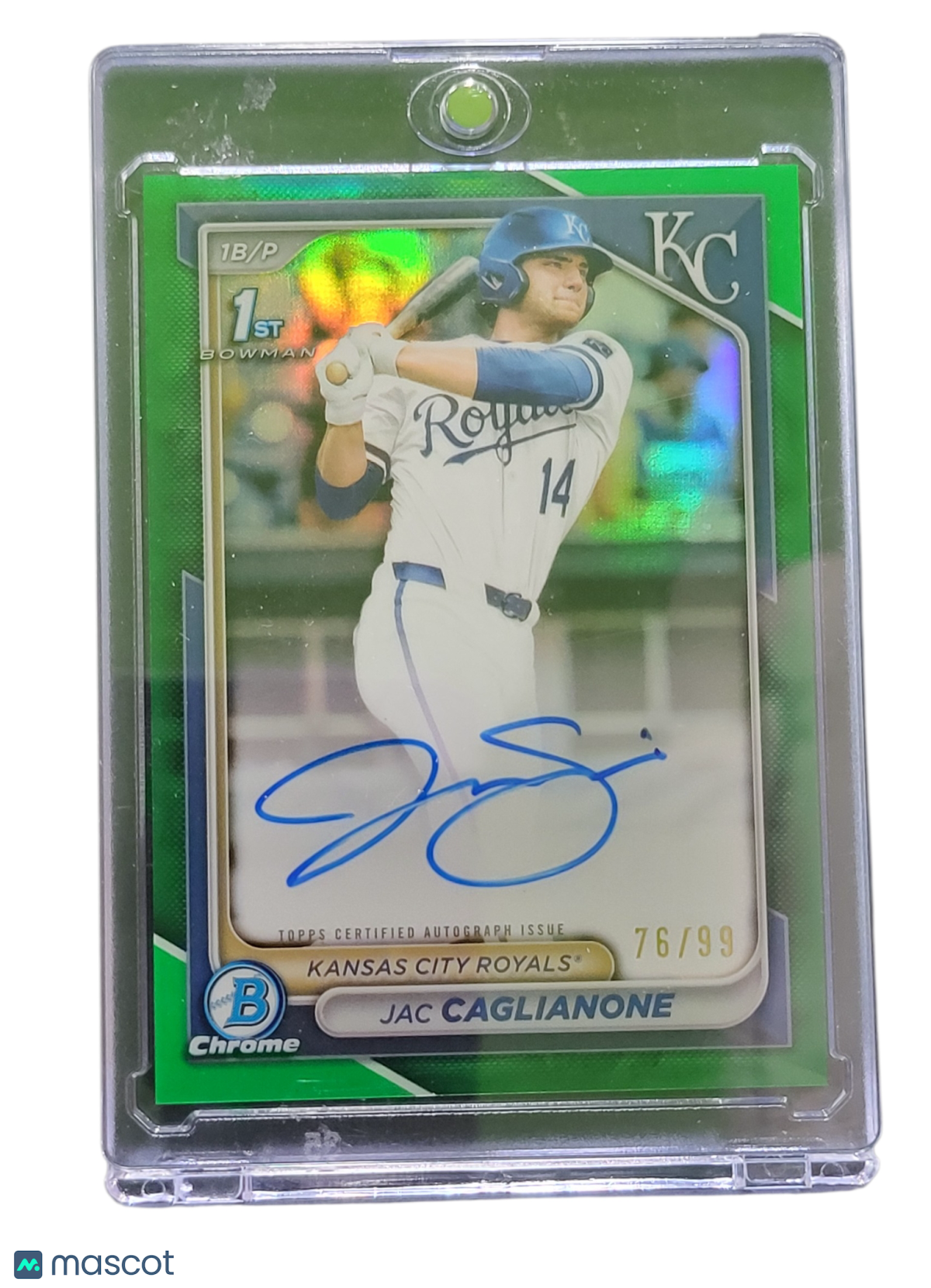 2024 Bowman Chrome Jac Caglianone #CPA-JC Green Refractor 76/99 1st Bowman