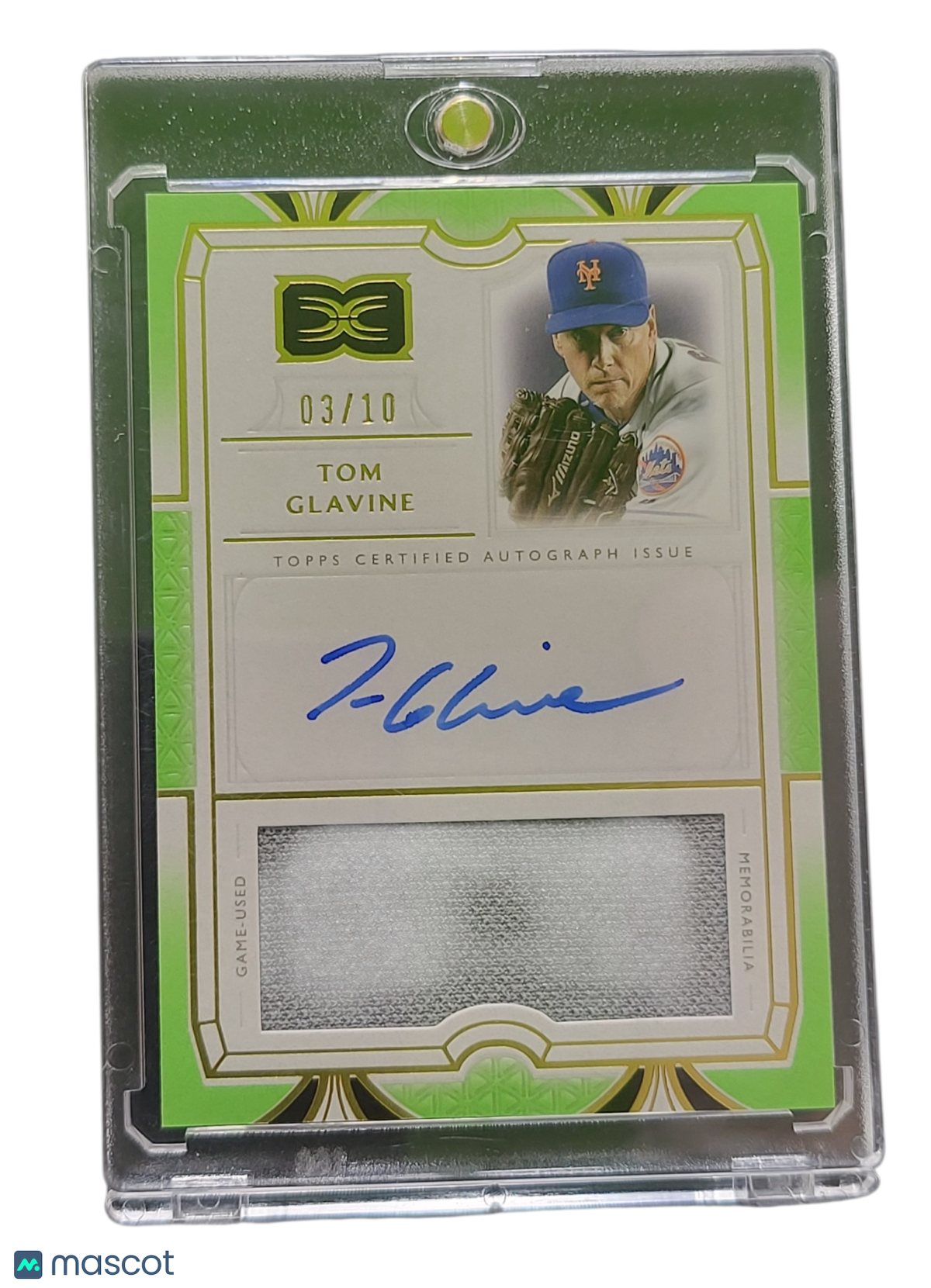 2024 Topps Definitive Collection Tom Glavine #DARC-TG Green 03/10  Game-Used