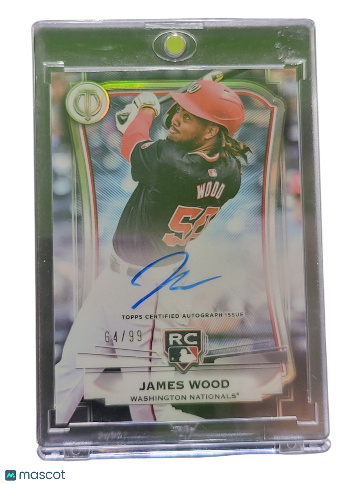 2025 Topps Tribute League Inauguration James Wood #LIA-JWO Green 64/99 RC