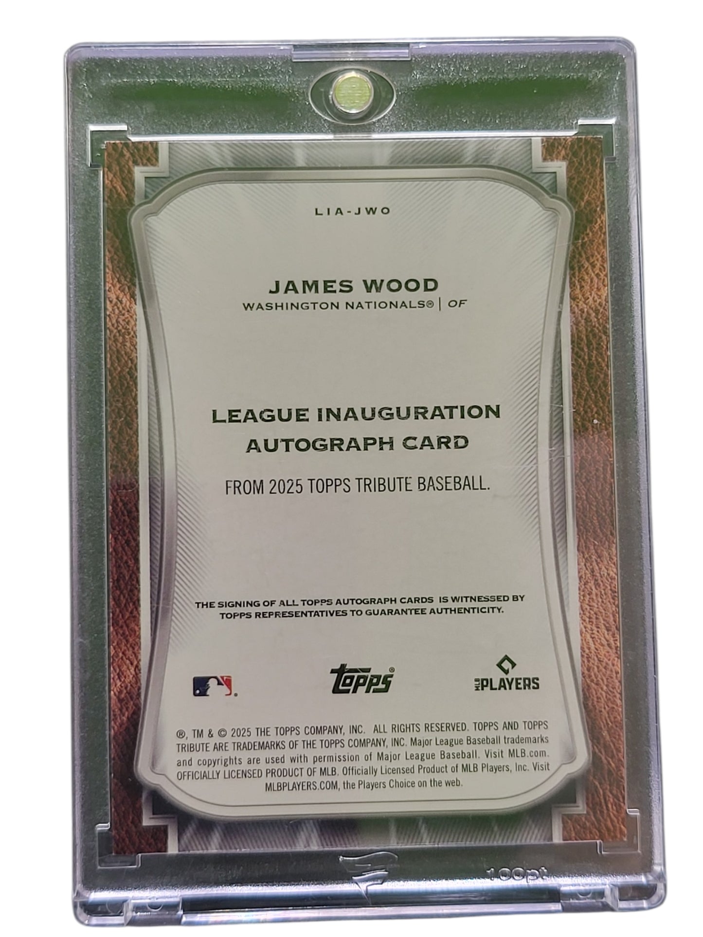 2025 Topps Tribute League Inauguration James Wood #LIA-JWO Green 64/99 RC