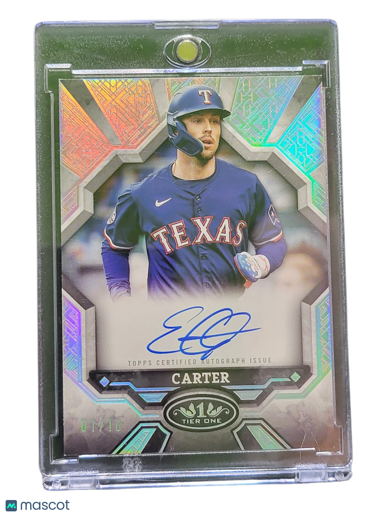2025 Topps Tier One Break Out Autographs Evan Carter #BOA-EC 01/10