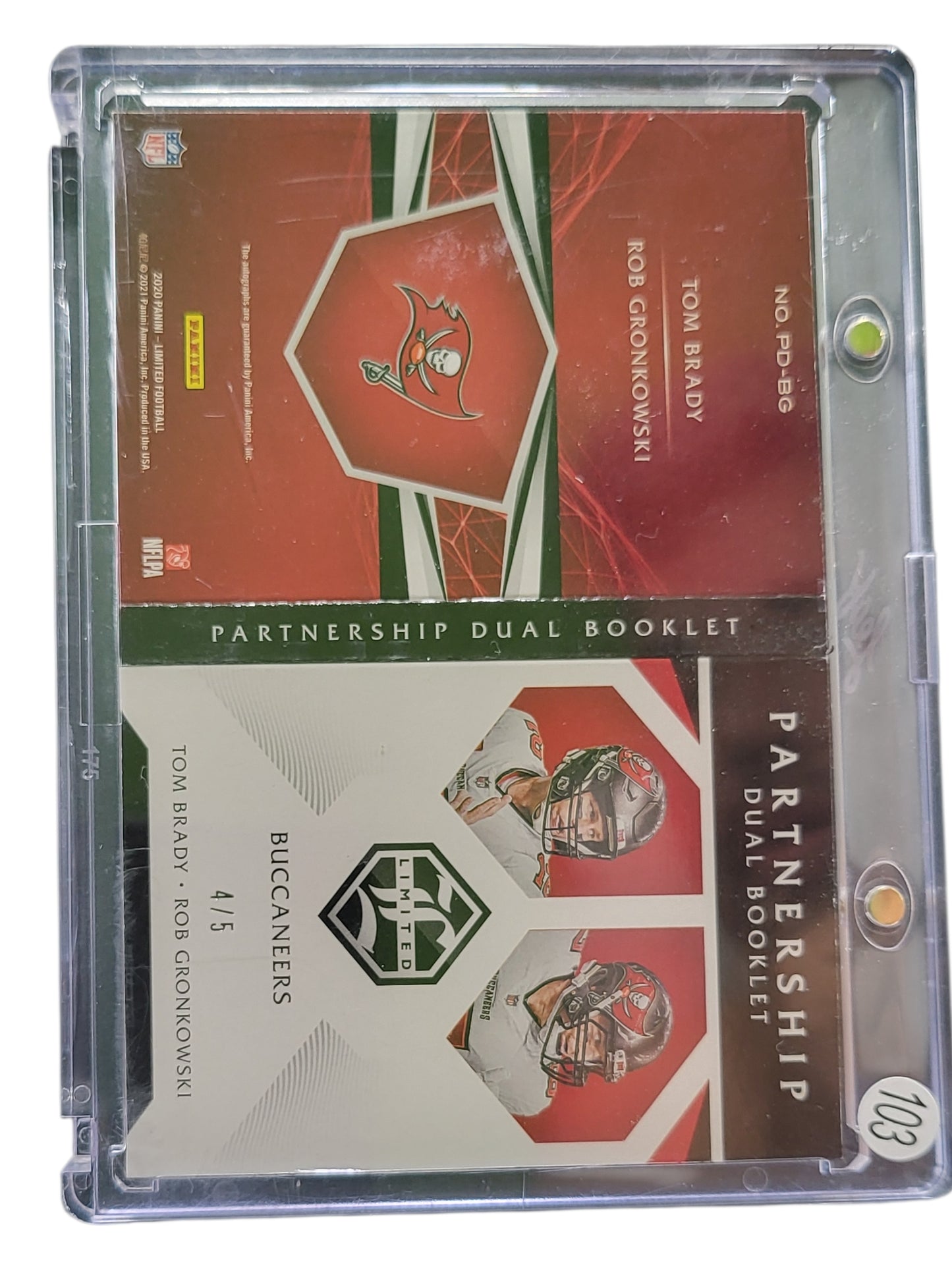 2021 Panini Limited Partnership  Tom Brady Rob Gronkowski #PD-BG / 5  Dual Auto