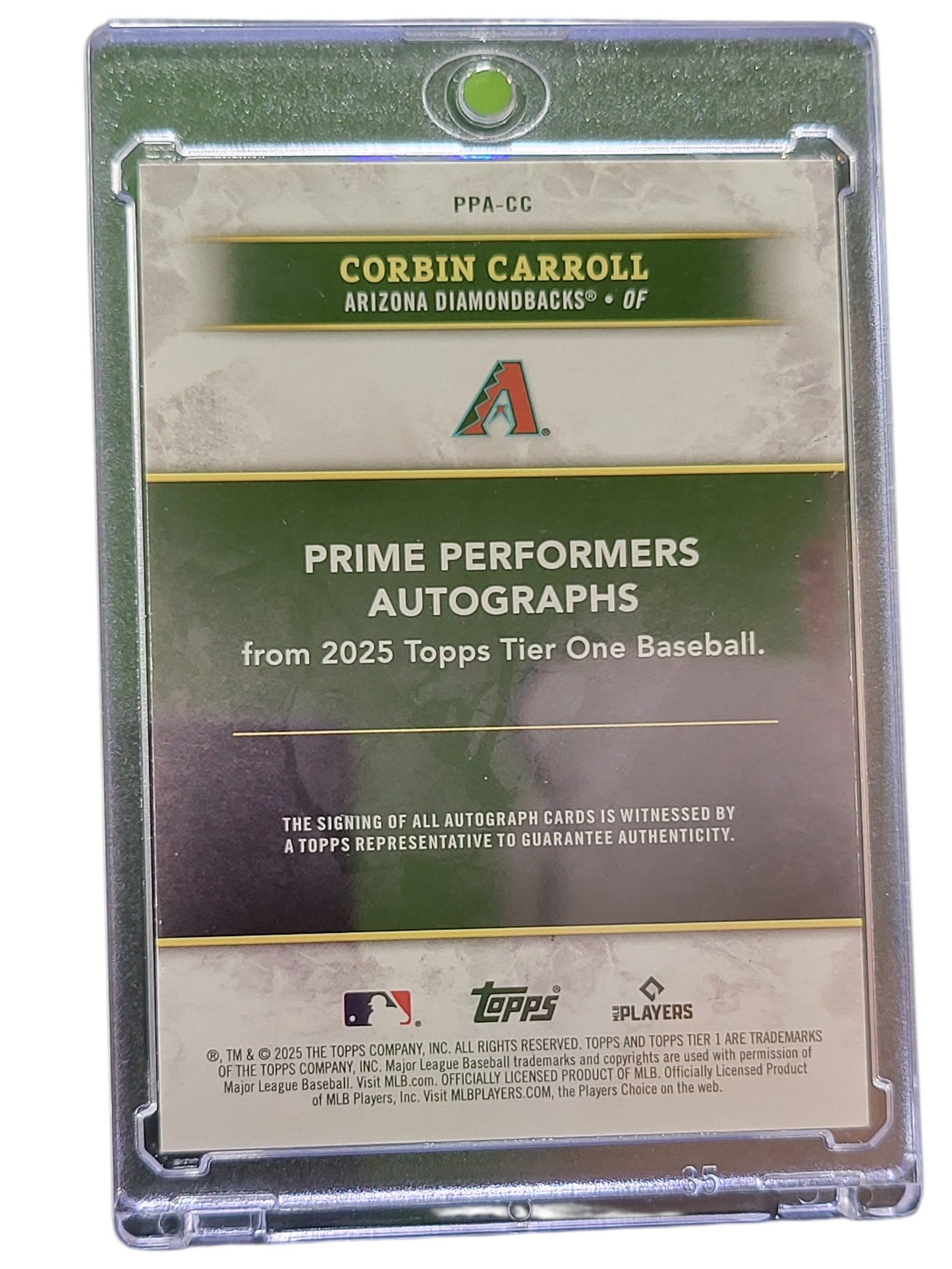 2025 Topps Tier One Corbin Carroll #PPA-CC Blue 01/99