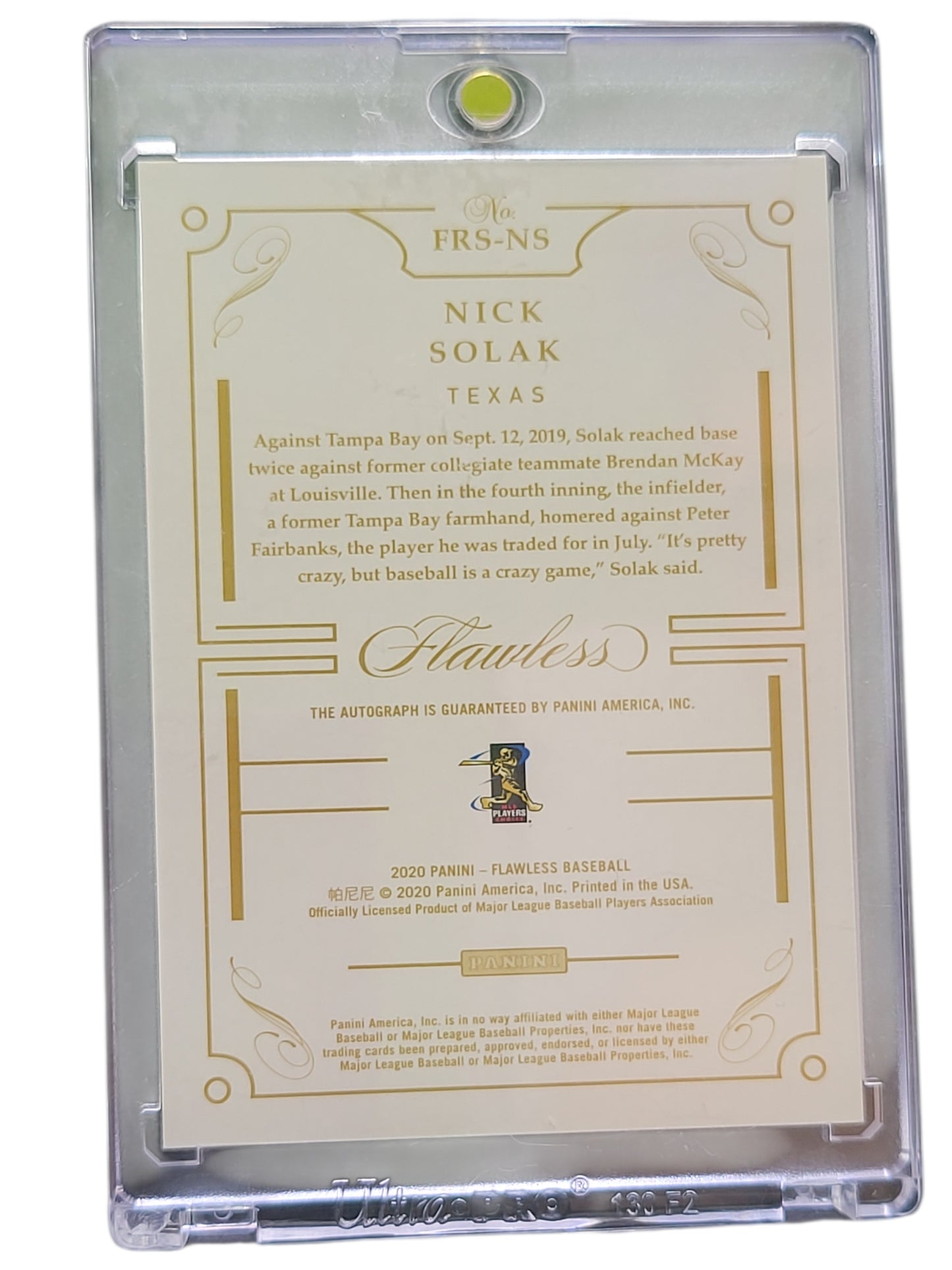 2020 Panini Flawless Baseball Nick Solak #FRS-NS Green 3 / 5