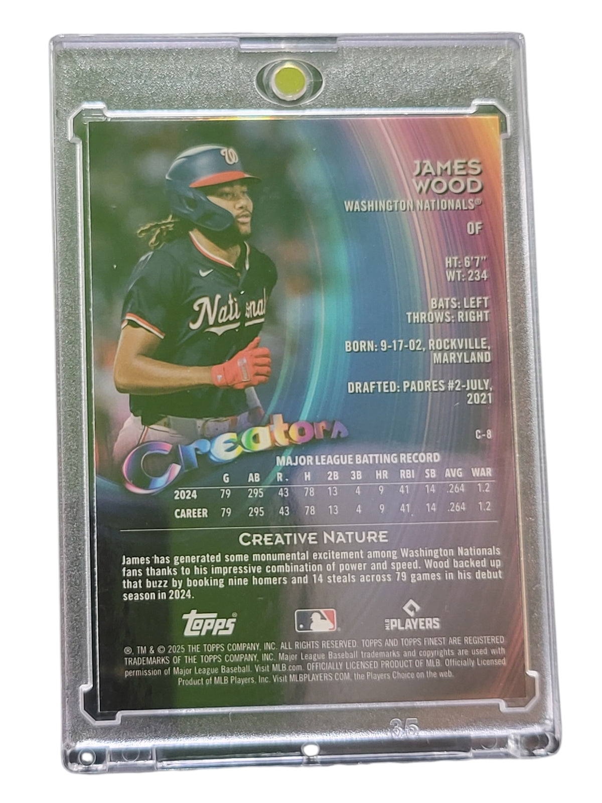 2025 Topps Finest Creators James Wood #C-8 047/150 RC