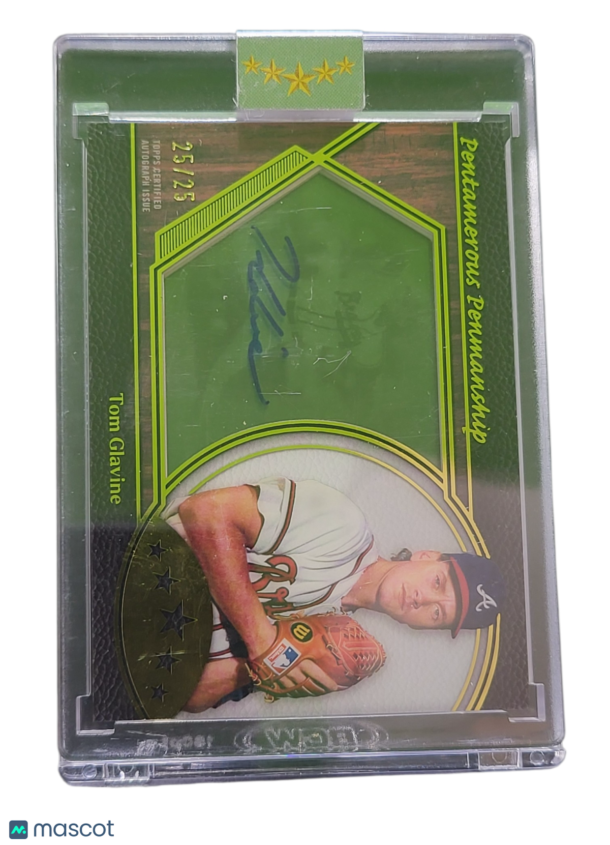2025 Topps Five Star Pentamerous Penmanship Tom Glavine #PP-TG Green 25/25