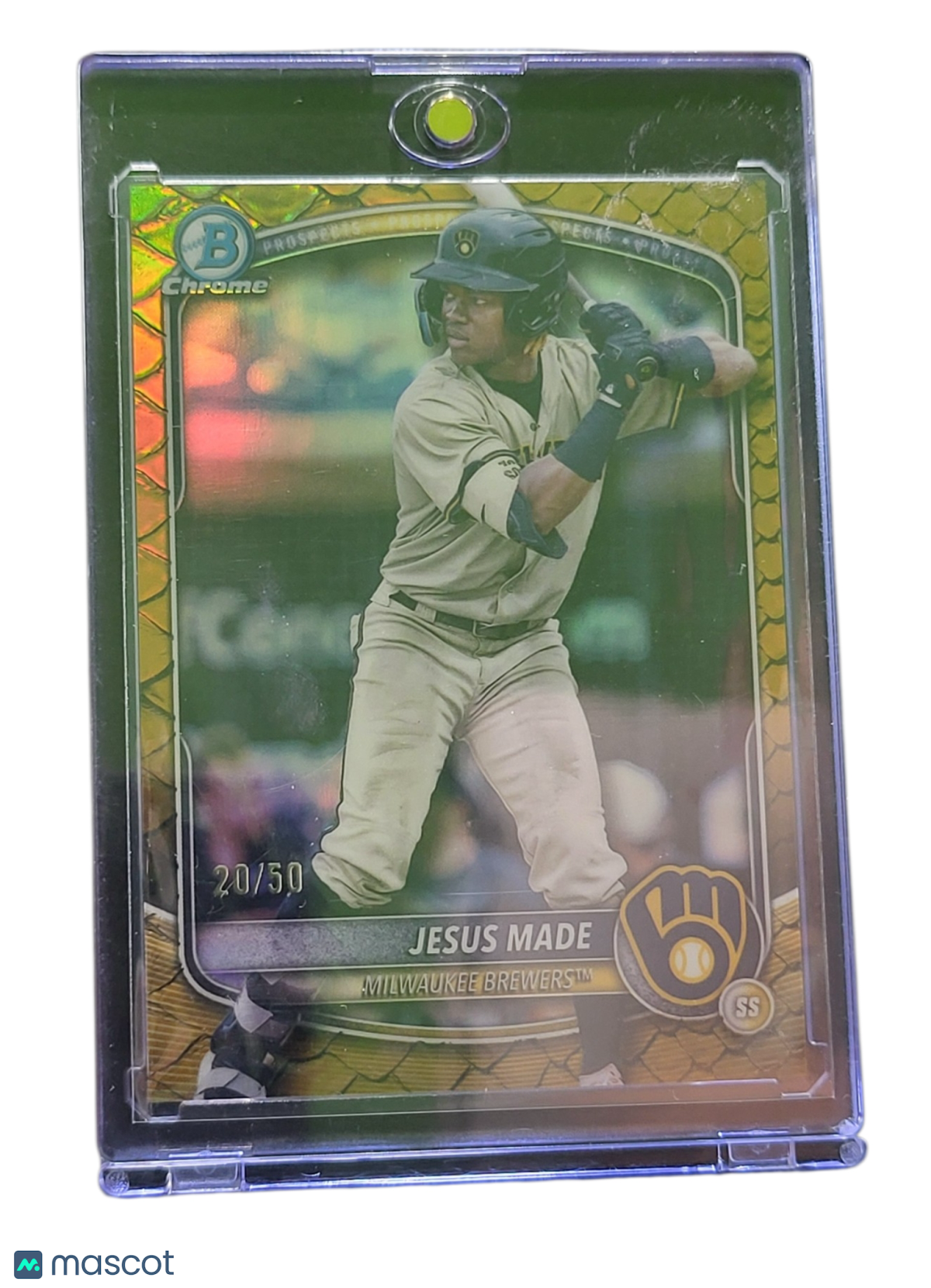 2025 Bowman Chrome Jesus Made #BCP-245 Yellow Mojo Refractor 20/50
