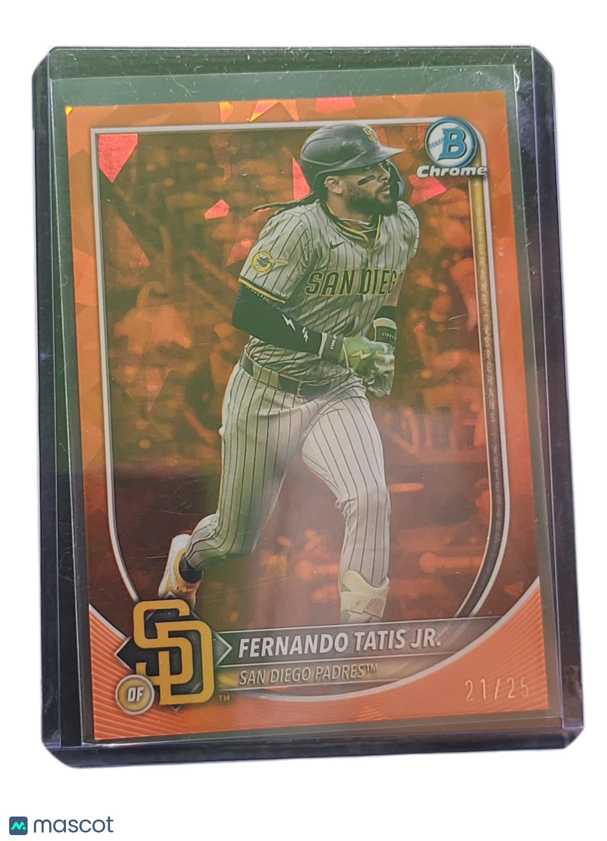 2025 Bowman Chrome Fernando Tatis Jr. #8 Orange Sapphire 21/25