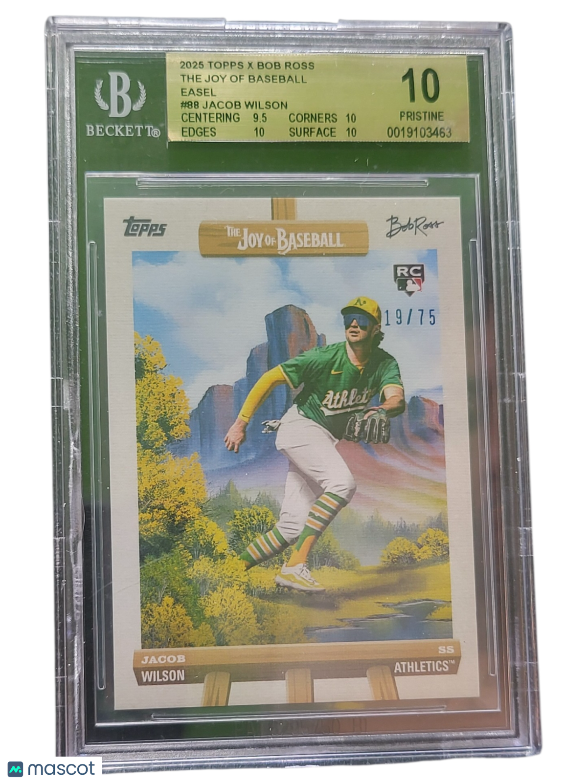 2025 Topps X Bob Ross The Joy of Baseball Easel Jacob Wilson #88 BGS 10