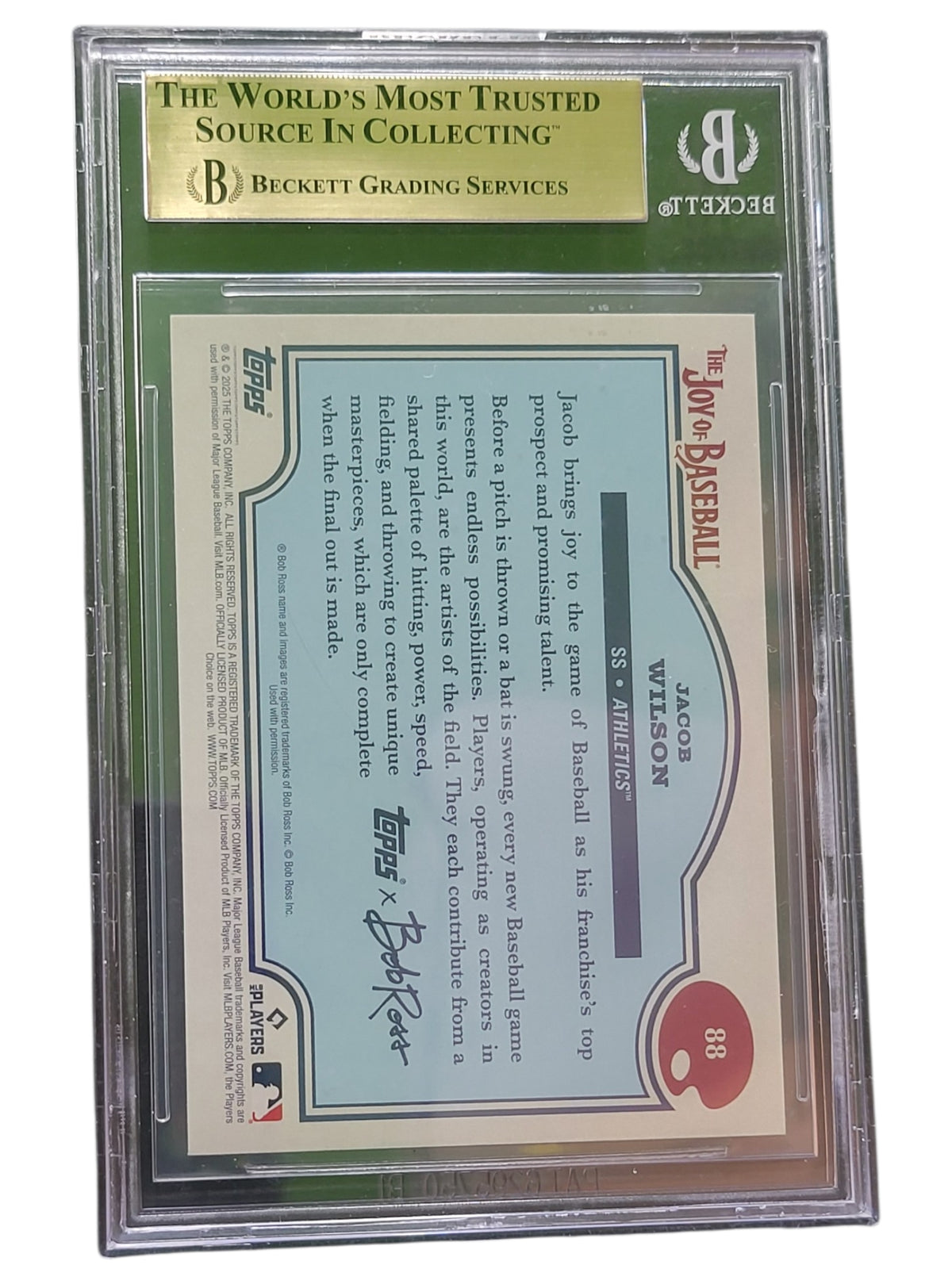 2025 Topps X Bob Ross The Joy of Baseball Easel Jacob Wilson #88 BGS 10